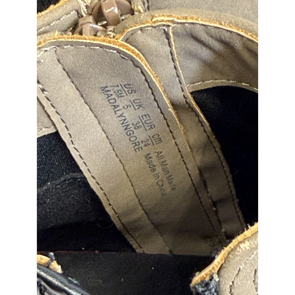 Naturalizer Women's 7.5 Taupe Nubuck Ankle Boots Side Zip Block Heel Comfort - Picture 7 of 9